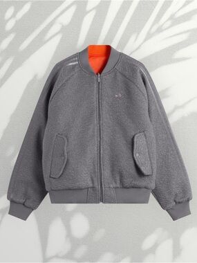 Adidas Reversible Fleece Bomber Jacket 🧥